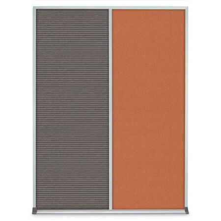 United Visual Products Single Door Radius Plus Corkboard, 36"X UV8002PLUS-BLACK-BUFF